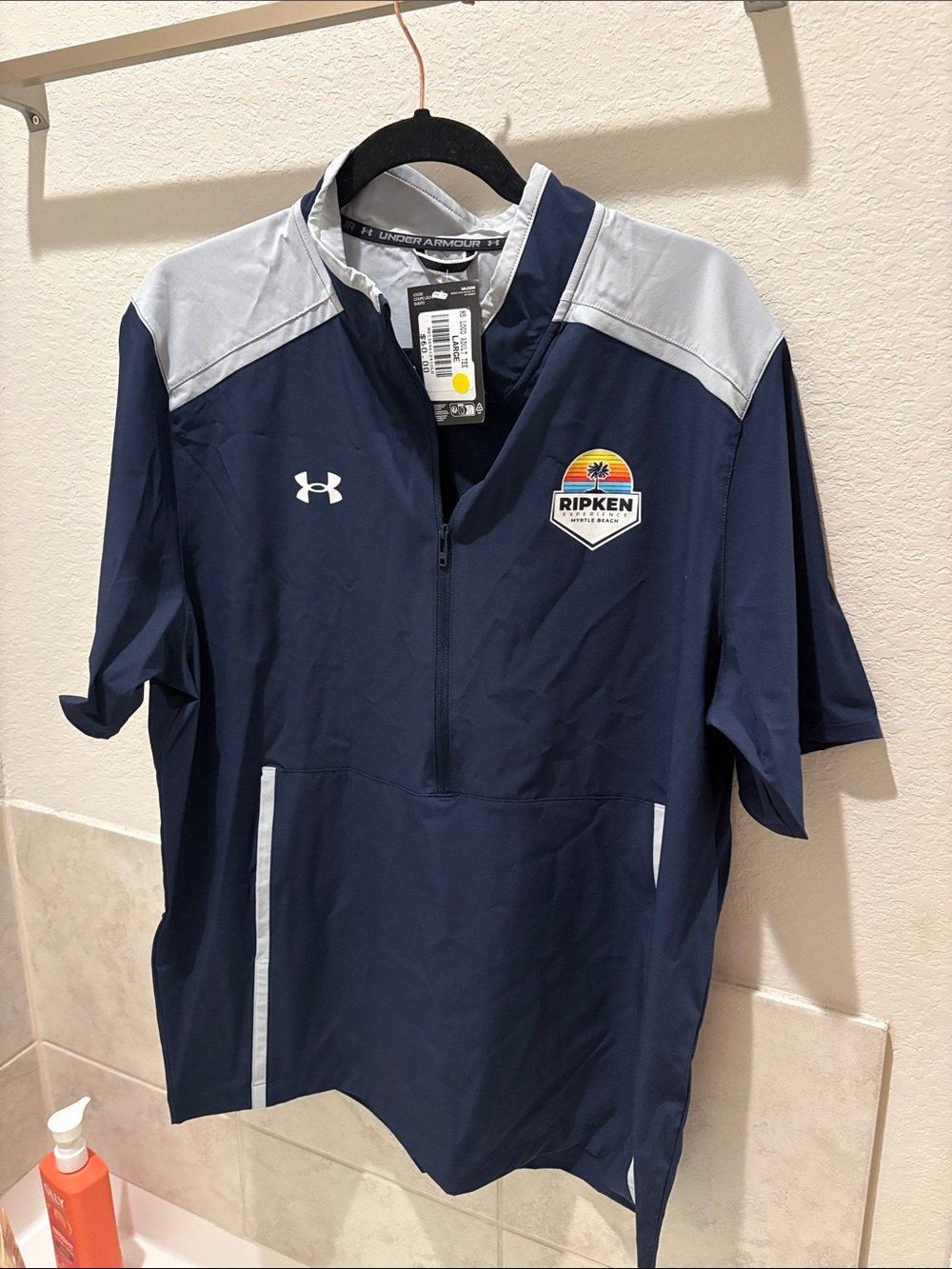 FREE in bundle Under Armour Navy and GrayShort-Sleeve Quarter-Zip Pullover NWT L